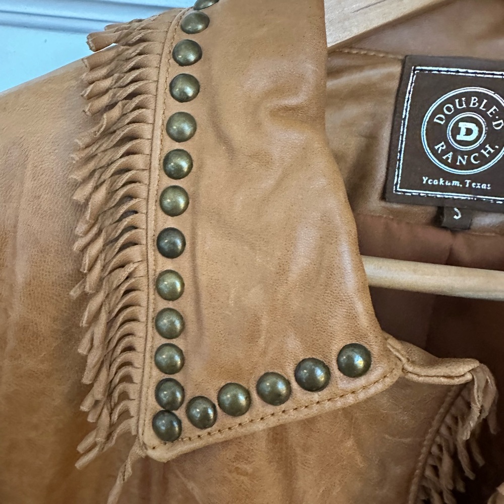 Double D Ranch Tan Leather Jacket - Picture 3 of 8